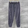 thumbnail image 3 of Pantalones deportivos de parches con cintura y puntera acanalados minimalistas nuevos de otoño e invierno para pantalones casuales de hombre, 3 of 5