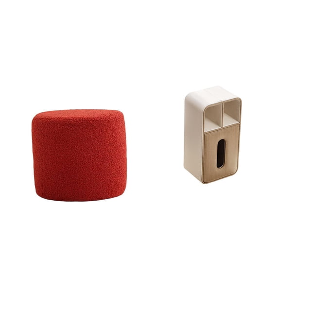 Escabel,Reposapiés pequeño,taburete otomano,sofá,taburete de té,Reposapiés Cubo Taburete Taburete para Dormitorio Baño,caja de pañuelos,Funda para caja de pañuelos de cuero sintético