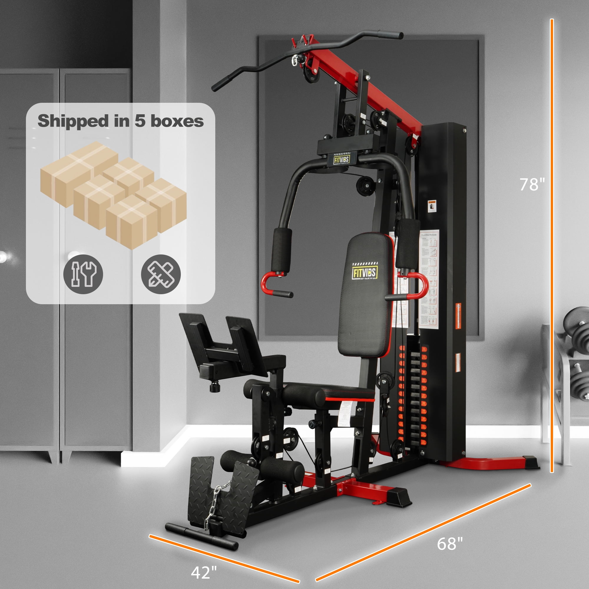 Fitvids LX770 Multifunctional Full Home Gym System Workout Station