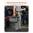 thumbnail image 5 of Metal Tool Box, 20.5-inch, Portable Metal Tool Box with 3 Drawers, Small Tool Chest with EVA Liners, Ball Bearing Slide Drawers Locking & Powder Coated Finish, Multi-Function Tool Organizer, 5 of 25