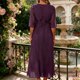thumbnail image 5 of Vestido de Manga de Ruffle Polka Dot de la Mujer de la Gasa de Manga Corta Fluido Casual Verano Mini, 5 of 7