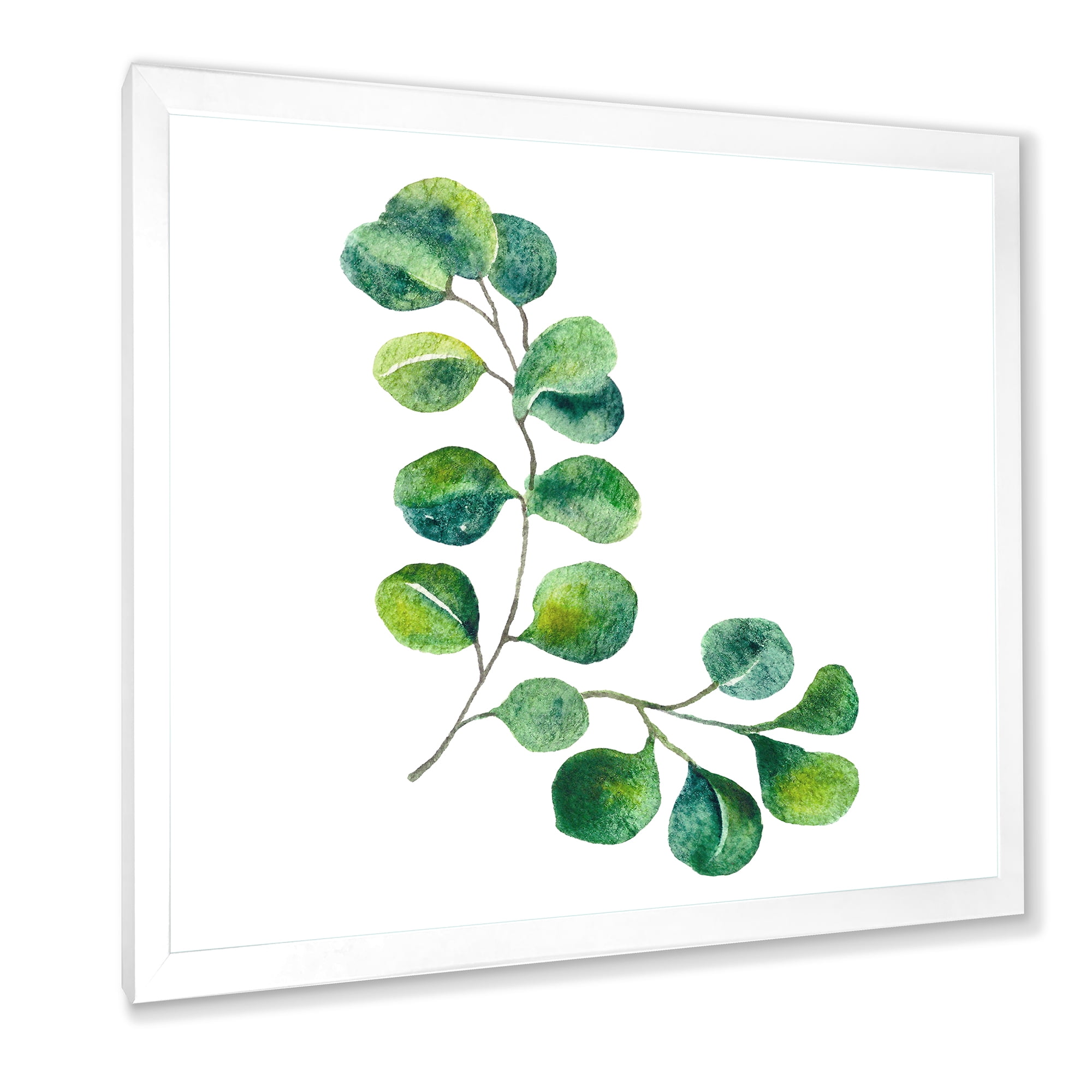 Designart 'Green Eucalyptus Plant Branches II' Traditional Framed Art Print