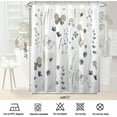 thumbnail image 6 of Floral Shower Curtain,Grey and Blue Flowers Shower Curtains for Bathroom,Watercolor Pretty Butterfly White Bath Curtain Sets with 12 Plastic Hooks,Waterproof Fabric 72x72 Inches, 6 of 6