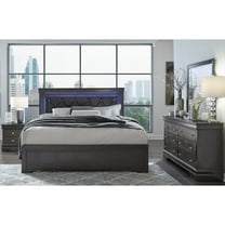 Global Furniture USA Traditional Glam Pompei Metallic Grey Queen Bed In A Box, Metallic Grey