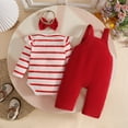 thumbnail image 4 of CAICJ98 Newborn Infant Baby Girl Clothes Fall Winter Long Sleeve Bubble Romper Floral Bow One Piece Jumpsuit Cute Outfits (Red,3-6 Months), 4 of 8