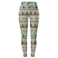 thumbnail image 3 of Gibobby Leggings de Navidad para mujer Leggings deportivos estampados navideños de moda informal para mujer Leggings de yoga informales(Verde,G), 3 of 5
