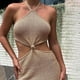 thumbnail image 4 of Moda mujer fiesta sólido sin mangas halter sin tirantes chaleco vestido largo Fridja  hj3006, 4 of 9