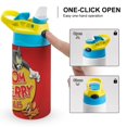 thumbnail image 4 of Tom And Jerry Kids Water Bottle with Silicone Straw And Spill-Proof Lid, 16.9oz Stainless Steel Double-Wall Vacuum Insulated Water Bottles for Boys Girls, 4 of 8