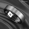 thumbnail image 5 of Tungsten Rings for Men Wedding Bands for Him 6mm Black Brushed Titanium Color, 5 of 6