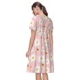 thumbnail image 2 of Bixox Robe d'Été à Manches Courtes pour Femmes Robe Ample Longueur Genou avec Poches-Daisy et Abeille, 2 of 7
