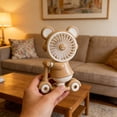 thumbnail image 1 of Aodebiao USB Rechargeable Mini Fan with Pencil Sharpener, Portable Desktop Fan for Office Home Desk, Cute Bear Scooter Design Personal Fan, Quiet Cooling Fan with Adjustable Speed, Fan, 1 of 6