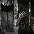 thumbnail image 1 of Halloween Gauze Hanging, 3.8m Ghost Halloween Decoration Ghost Curtain Haunted Terror Prop Skeleton for Home Garden Halloween Party(Black), 1 of 2