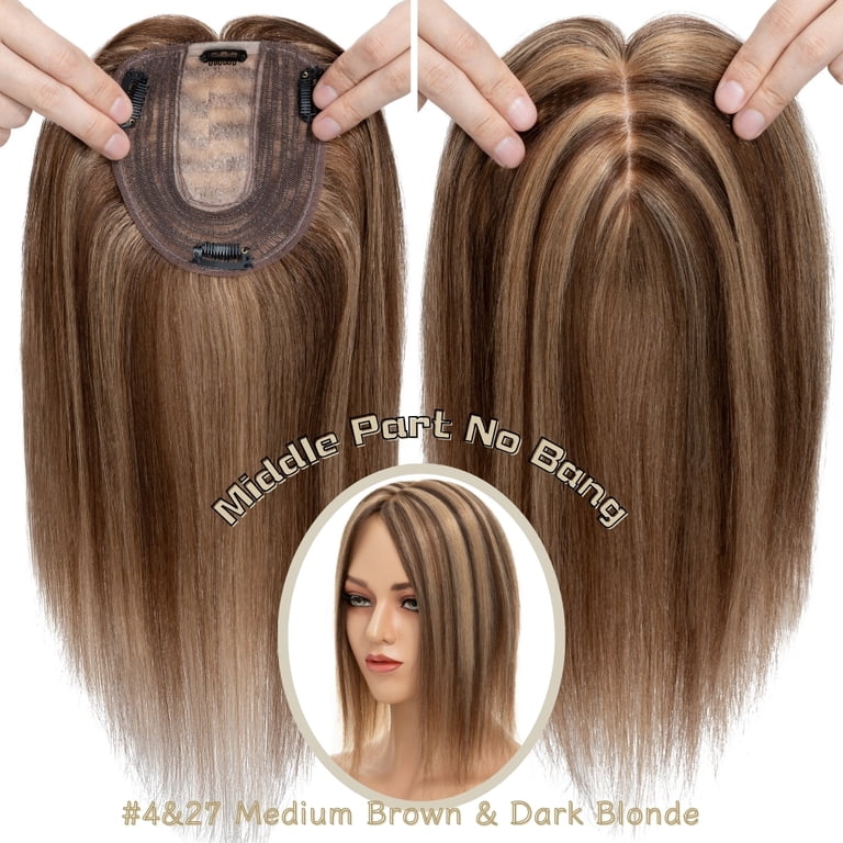 Clip In Hair Extensions 100% Remy Real Human Hair Piece Top  display picture 3