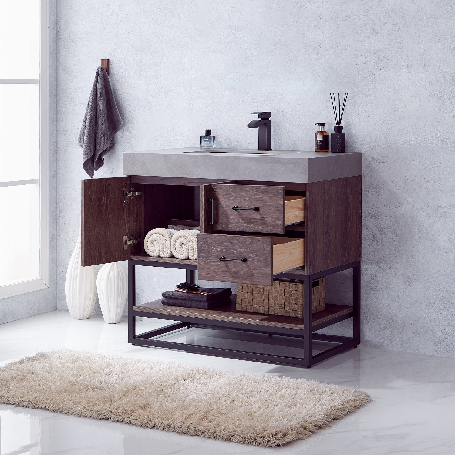 Miseno Mv789036b-Nm Alistair 36" Free Standing Single Basin Vanity Set - North Carolina