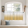 thumbnail image 3 of Yellow Ombre Tier Curtains, White Gradient Color Modern Abstract Art Light Filtering Kitchen Curtains, 2Pcs Rod Pocket Half Window Treatments Panels for Sink Cafe Cabinet Camper 27.5x36 Inches, 3 of 9