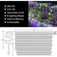 thumbnail image 4 of 12.5ft x 5ft 390 LED Connectable Christmas Net Lights, 8 Modes Low Voltage Bush Mesh Fairy String Lights, Christmas Decorative Lights for Home, Garden, Wedding, Xmas Tree Decorations(Multicolor), 4 of 7