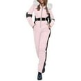 thumbnail image 2 of FAVIPT Womens Winter One Piece Ski Jumpsuit Windproof Zip Up Snowsuits Waterproof Baggy Outdoor Sports Suits Pink,S, 2 of 8