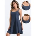 thumbnail image 2 of DARING DIVA Stylish Denim Casual Tank Square Neck Mini Dress XS Dark Blue, 2 of 6