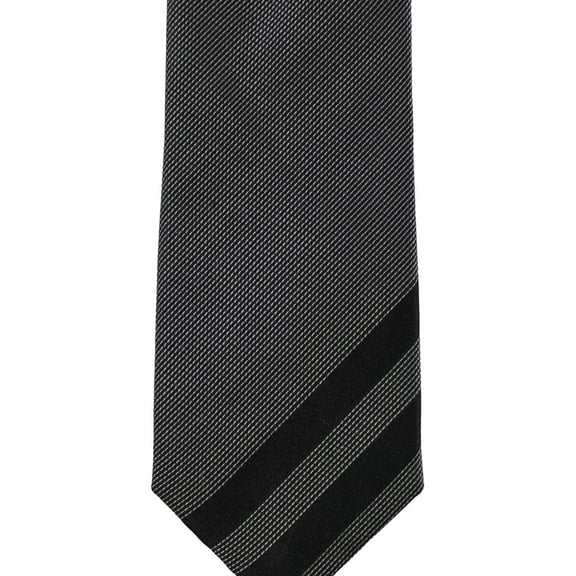 Alfani Mens Two Striped Self-tied Necktie, Black, One Size