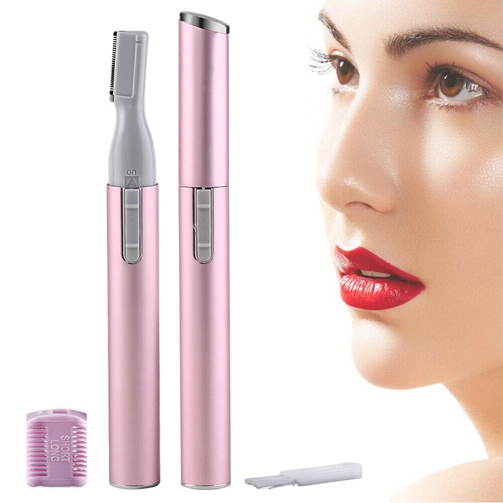 2 Pcs Set Women Electric Facial Hair Eyebrow Trimmer Razor Blade Shaver Remover Kit