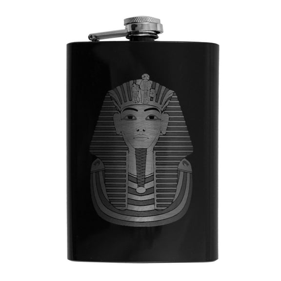 8oz BLACK Tutankhamun Flask L1