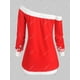 thumbnail image 3 of Más el tamaño de inclinación del cuello de Navidad del copo de nieve de la bola de impresión con capucha Rosegal Blusas Tallas Grandes, 3 of 5