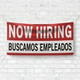 thumbnail image 4 of Now Hiring Buscamos Empleados 13 oz Heavy Duty Vinyl Banner - Trabajos Disponibles - Sign for Business Advertising Indoor/Outdoor Single-Sided with Metal Grommets (1.5x5 ft, Wh & Re & Bk), 4 of 6