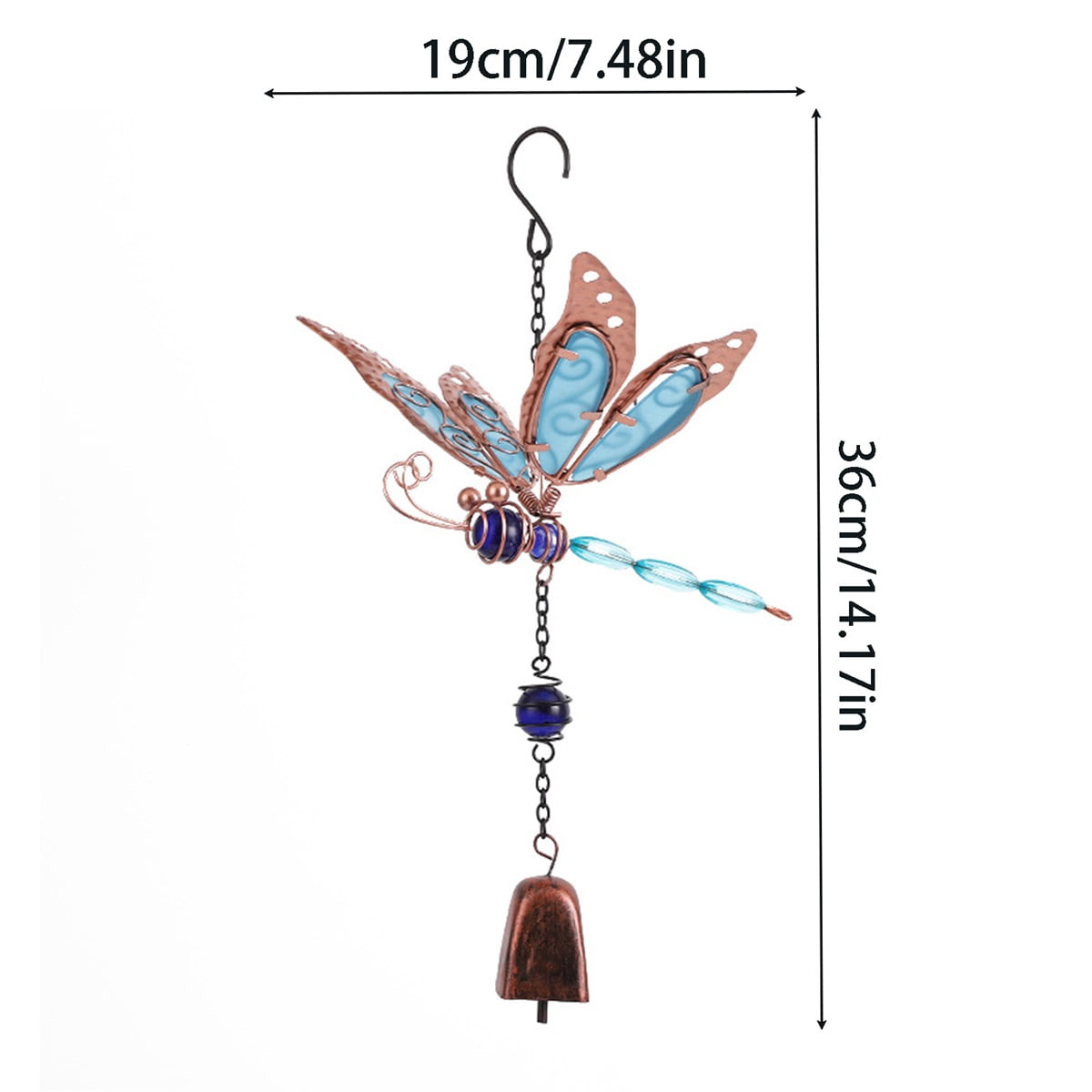 nvzhuang Solar Dragonfly Wind Chimes for Outside Creative Wind Spinners Hanging Decor for Home Garden Patio