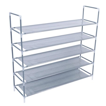 Zimtown 5 Tier Shoe Rack Tower Cabinet Storage Organizer Storage Home Holder Shelf Gray