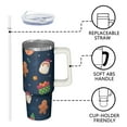thumbnail image 3 of Holiday Winter 30oz Christmas Tumbler with Handle and Straw, Snowflakes Festive Coffee Cup, Insulated Stainless Steel Mug, Gifts for Women, 3 of 5