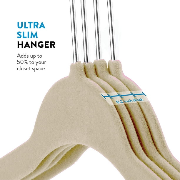 Plastic Hangers 50 Pack Heavy Duty Dry Wet Clothes Hangers with Non-Slip  Pads Space Saving 0.2 Thickness Super Lightweight Organizer