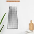 thumbnail image 5 of Naloa 1Pack Adjustable Bib Apron Waterdrop Resistant Cooking Kitchen Aprons for Women Men Chef, Gray Checkboard Print, 5 of 5