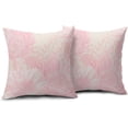 thumbnail image 2 of Vintage Flowers Pillow Covers 18x18 Inch Set of 2 Light Pink Floral Leaves Decorative Square Throw Pillows for Couch Rustic Square Pillow Cases Home Decor for Living Room Sofa Porch Outdoor, 2 of 6