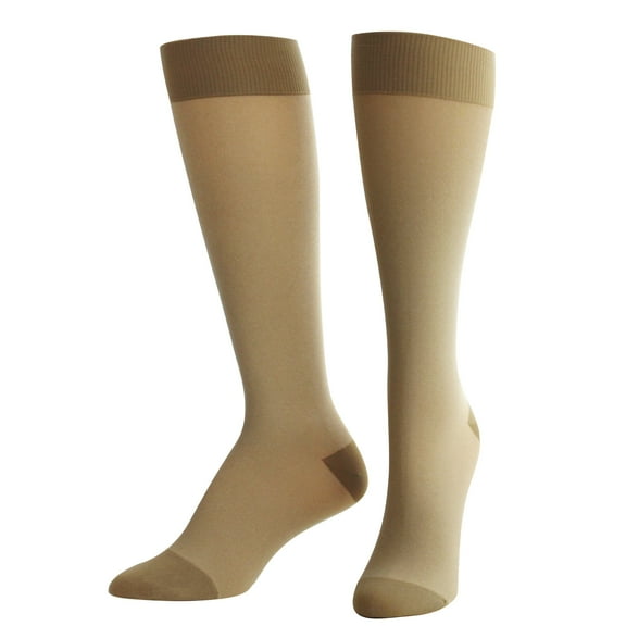 Ames Walker AW Style 191 Luxury Opaque Closed Toe 15-20 mmHg Moderate Compression Knee High Stockings Savannah Xlarge