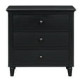 thumbnail image 3 of U_STYLE 28'' Black 3-Drawer Nightstand | Smooth Gliding Rails, Painted MDF &amp; Rubber Wood Legs | Minimalist Bedside Cabinet for Bedroom, Living Room, Office, 3 of 13