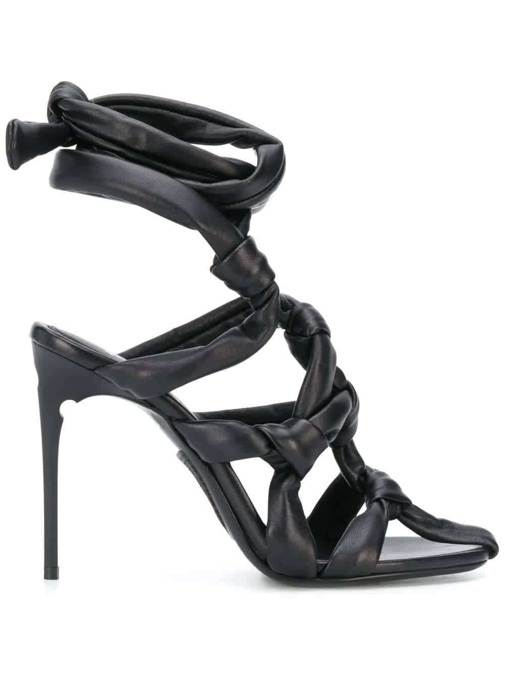 ladies black strappy sandals