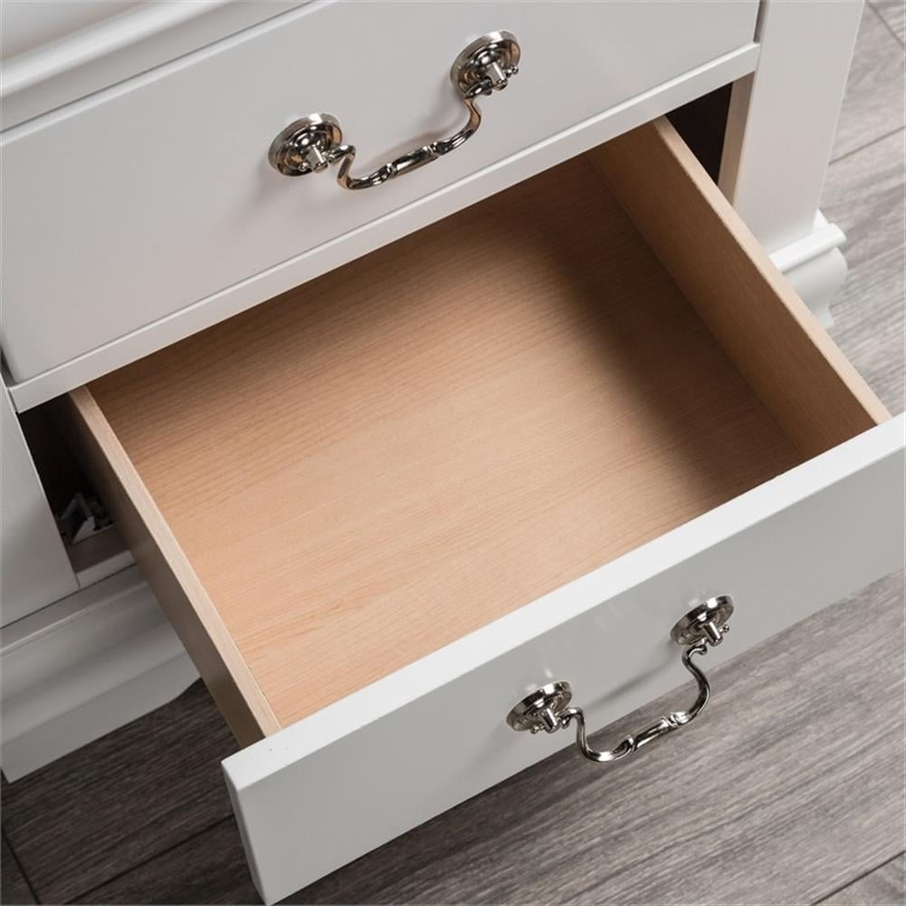 Furniture of America Toni Wood 2-Drawer Nightstand in White (Set of 2)