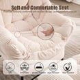 thumbnail image 3 of OMNIBERG Lazy Chair with Folding Ottoman, Oversized Comfy Lounge Chair with Armrests and Side Pocket for Reading, Relaxing, and Napping, Perfect for Living Room, Bedroom or Office, White, 3 of 9