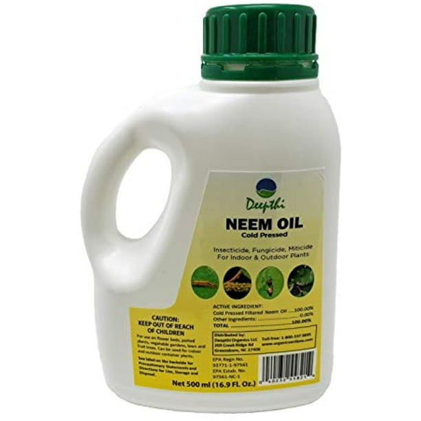 Deepthi Neem Oil Cold Pressed for Plants 16.9 Fluid Oz (500 ml) Spray for Indoor Outdoor
