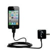 Gomadic Intelligent Compact AC Home Wall Charger suitable for the Apple iPhone 4 - High output power with a convenient, foldable plug design - Uses Ti