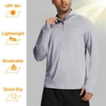 thumbnail image 6 of Taigaofy Men's Running Shirt Long Sleeve Quarter Zip Pullover Moisture Wicking UPF 50+ UV Protection Quick Dry Athletic Workout Shirts Gray XL, 6 of 10