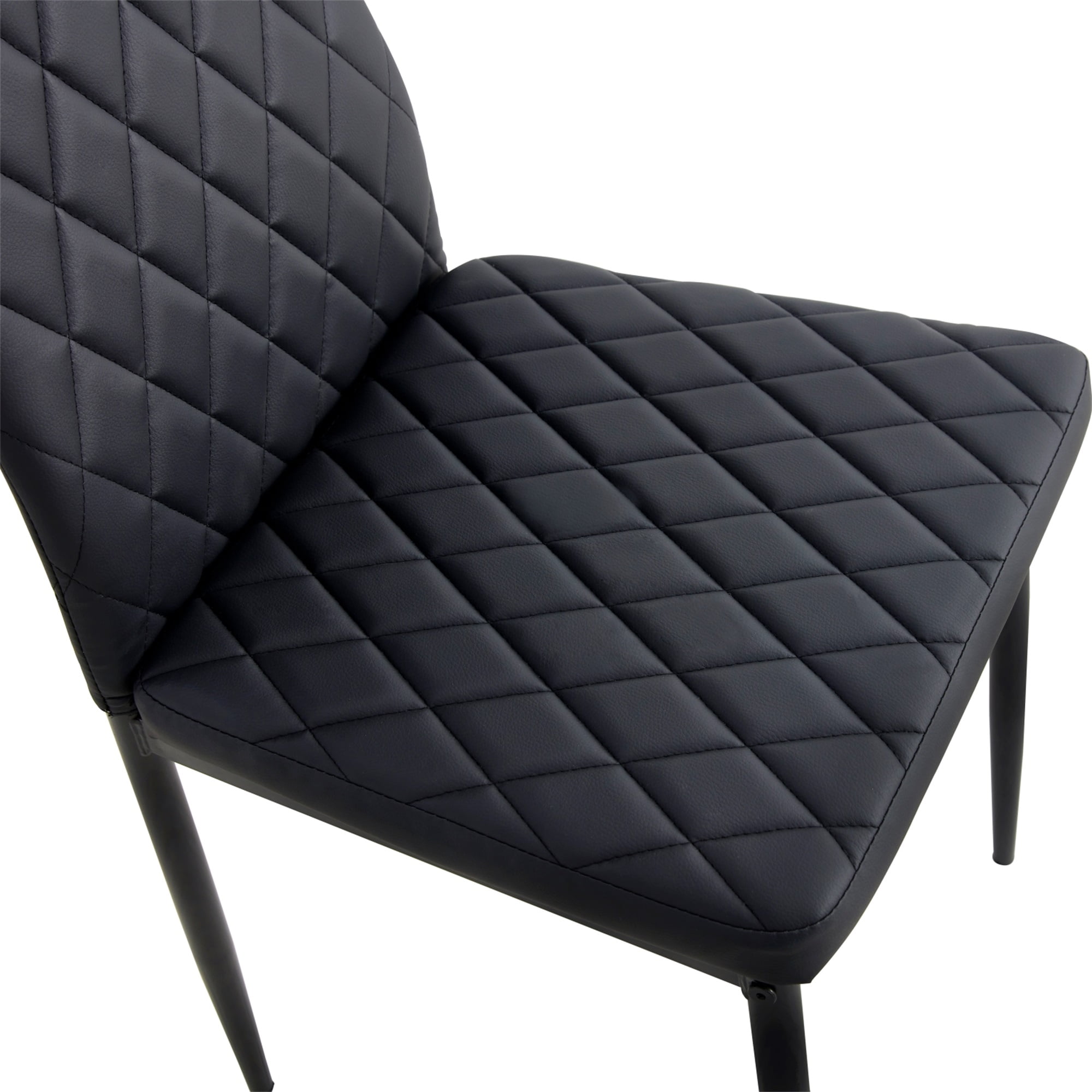 Resenkos Faux Leather Dining Chairs Set of 4, Kitchen & Dining Room Chairs with Backrest and Metal Legs, Comfortable Upholstered Seat Chairs, Black Resenkos Faux Leather Dining Chairs Set of 4, Kitchen & Dining Room Chairs with Backrest and Metal Legs, Comfortable Upholstered Seat Chairs, Black