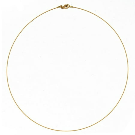 14k Yellow Gold 0.5mm Twist Cable Wire Chain Necklace - Length: 16 to 18