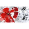 thumbnail image 2 of Begin RED & GRAY FLOWERS - Framed Print on canvas by Begin Edition, 2 of 4