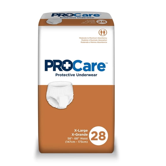 ProCare Underwear Double Push Pull On X-Large, Moderate Absorbency-Case of 56