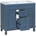 thumbnail image 4 of 36" Bathroom Vanity with Top Sink, Modern Bathroom Storage Organizer Cabinet with 2 Soft Closing Doors and 2 Drawers, Single Sink Bathroom Vanities, 4 of 8