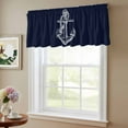 thumbnail image 6 of 2 Pack Nautical Anchor Valance for Window Knot Coastal Dark Blue Kitchen Valance Rod Pocket Short Curtain Topper Decorative Window Treatment for Living Room Bedroom 60"x18", 6 of 8