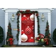 thumbnail image 2 of My Door Decor  36 x 80 in. Red & White Ornaments Christmas Front Door Mural Sign Banner Decor, Multi Color, 2 of 2