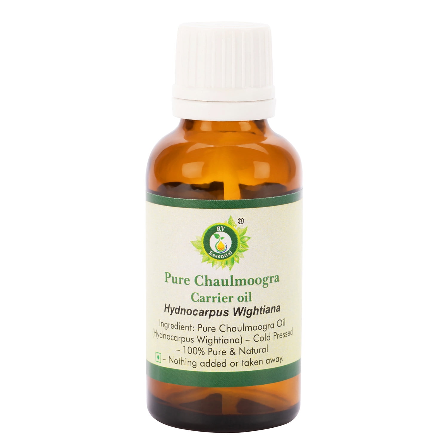 Chaulmoogra Oil Hydnocarpus Wightiana For Hair For Skin Pure Natural Cold Pressed Unrefined 50ml 1.69oz By R V Essential
