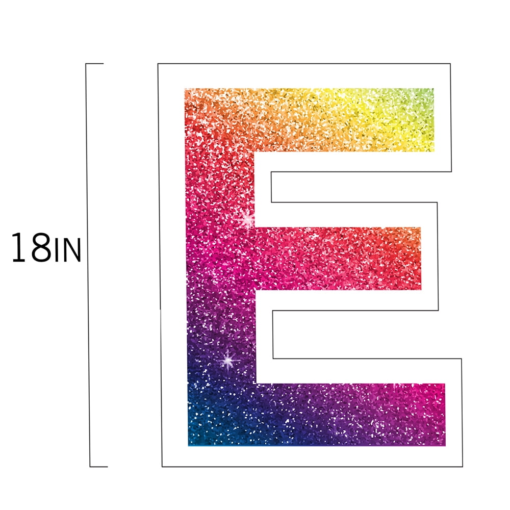 Vispronet Happy Anniversary Yard Signs with Stakes – Each Letter is 18in Tall – Made from Durable Coroplast - Weather-Resistant Signs and Steel Stakes (Faux Glitter Rainbow)